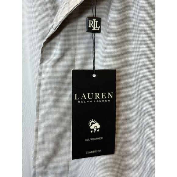 Lauren Ralph Lauren Stanza Men’s 40S Cream Puppytooth Rain Coat Classic Fit NWT - Picture 7 of 9